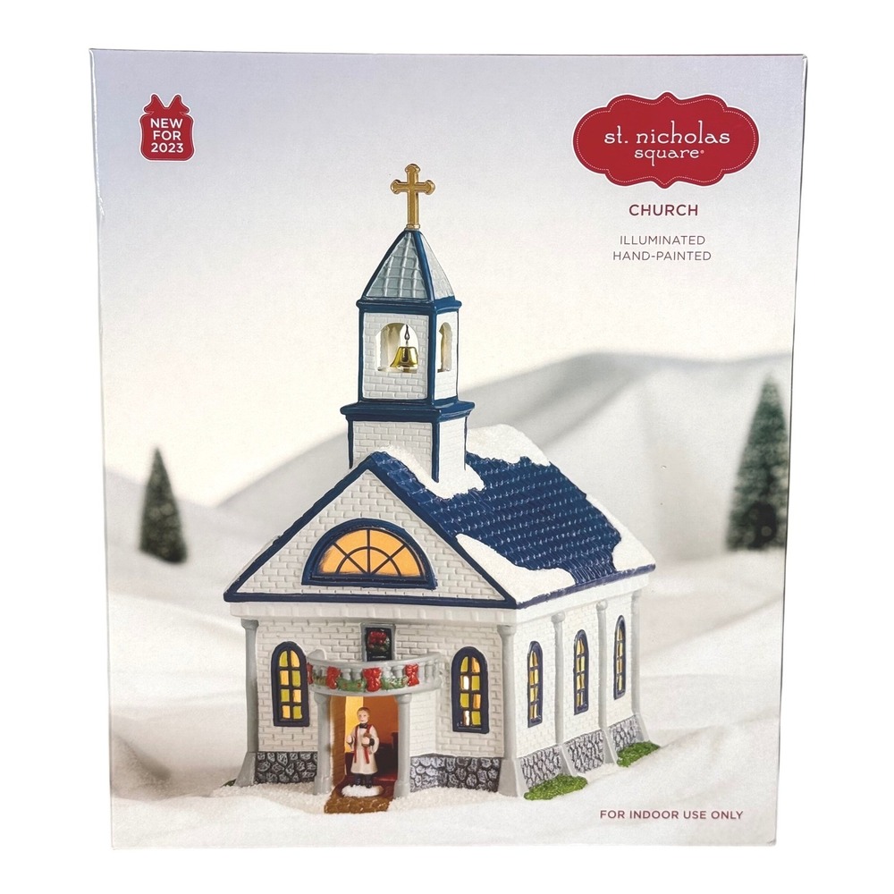 St. Nicholas Square Illuminated Church Village Collection NIB 2023 China